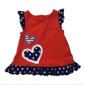 Nursery Rhyme Play Girls Top 12m Red White Blue